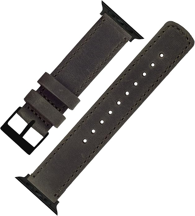 BARTON WATCH BANDS - Top Grain Leather Watch Bands Compatible with Apple Watch Models - 1, 2, 3, 4, 5, 6, 7, 8, 9, 10, SE, Ultra & Ultra 2