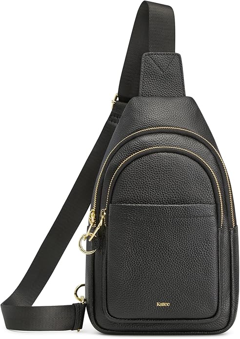 Kattee Sling Bag for Women, Leather Fanny Packs Crossbody Purse, Small Chest Bag for Travel with RFID Blocking