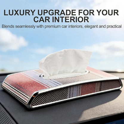 Universal Tissue Holder for Car Interior, Flat Tissue Box Holder, Kleenex & Napkin Organizer, Car Accessories for Women & Men, Center Console, Armrest & Back Seat, Travel Essentials (Flat)