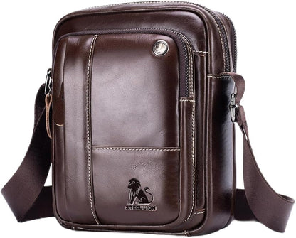 Premium Leather Men's Crossbody -Organized Storage & Durable,Stylish for Daily Carry