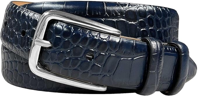 Andrew/Armando - Dress Belt Solid Brass Buckle (Gold & Silver) Genuine Full-Grain Cowhide Leather Belt 1-1/8"(30mm) Wide
