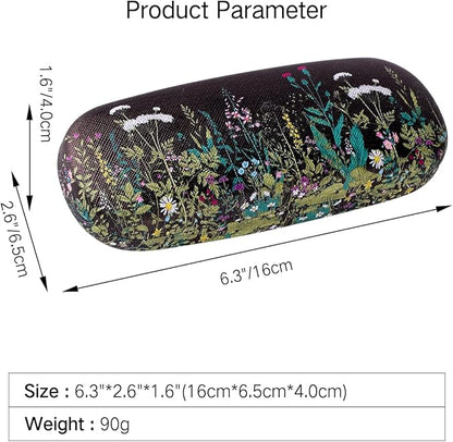 PERFECTSIGHT Hard Shell Eyeglasses Case, PU Leather Protective Glasses Case, Cute Eyeglass Case for Women Men Girls