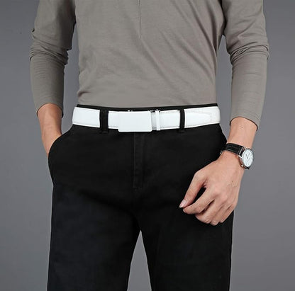 Lingli Men's Belt,Ratchet Dress Belt with Automatic Buckle Brown/Black-Trim to Fit-35mm wide