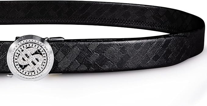 Dubulle Men's Ratchet Belt Gold/Black/Red/Green/Blue/White Automatic Buckle Business Casual Belt Gift - Adjustable Fit