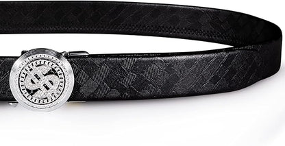 Dubulle Men's Ratchet Belt Gold/Black/Red/Green/Blue/White Automatic Buckle Business Casual Belt Gift - Adjustable Fit