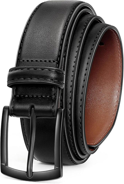 Men's Belt Genuine Leather Belt for Men Dress Casual Golf Jeans Pants 1 3/8"