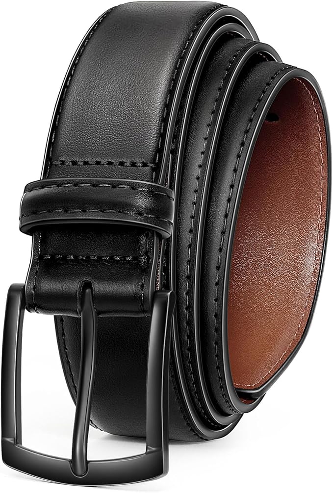Men's Belt Genuine Leather Belt for Men Dress Casual Golf Jeans Pants 1 3/8"