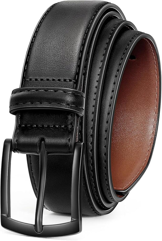 Men's Belt Genuine Leather Belt for Men Dress Casual Golf Jeans Pants 1 3/8"