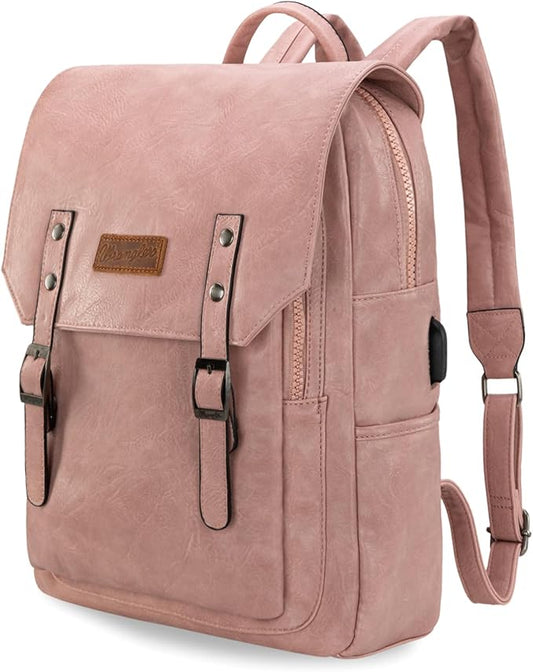 Montana West Wrangler Laptop Backpack with USB Charging Port, Vintage Travel Work College Bookbag for Women Men