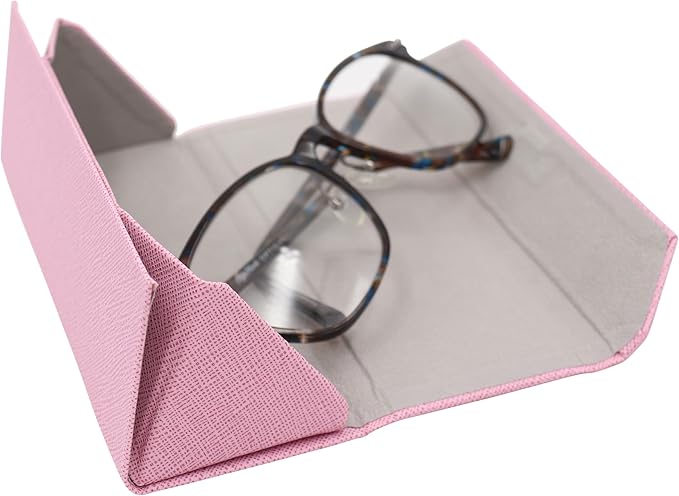 Real Sic Glasses Case for Men and Women - Magnetic Folding Hard Shell Sunglass Holder - Inspired by Solid Color