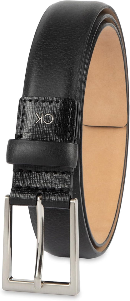 Calvin Klein Men's Leather Dress Belt - Sleek Modern Style for Business & Everyday Wear