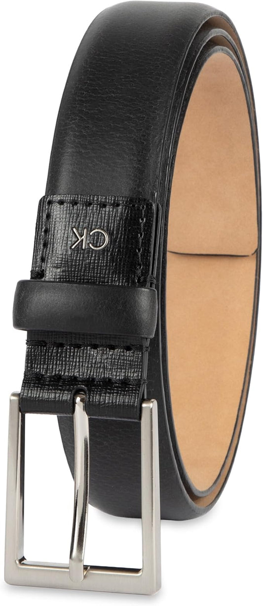 Calvin Klein Men's Leather Dress Belt - Sleek Modern Style for Business & Everyday Wear