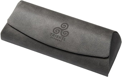 Triskel Curved-Top Eyewear Case – Hard Shell PU Leather Glasses Case with Soft Lining, Lightweight with Magnetic Closure