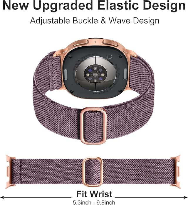 Lerobo Elastic Bands Compatible with Samsung Galaxy Watch 8 7 6 5 4 40mm 44mm/Galaxy Watch 8 Classic 6 4 Classic 43mm 47mm 42mm 46mm/5 Pro Band 45mm/Active 2,3 Pack 20mm Adjustable Nylon Sport Band