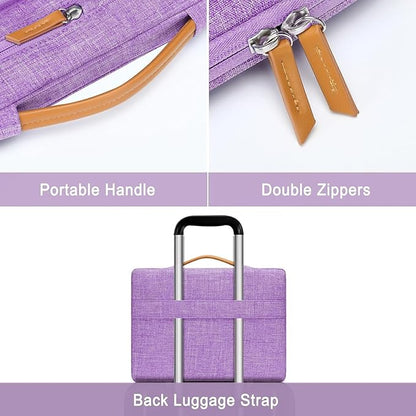 MOSISO 360 Protective Laptop Case 16 inch, 15-15.6 inch Laptop Sleeve Compatible with MacBook Pro 16, HP Acer Dell Lenovo ASUS, Side Open Carrying Case with 4 Zipper Pockets&Handle, Lilac