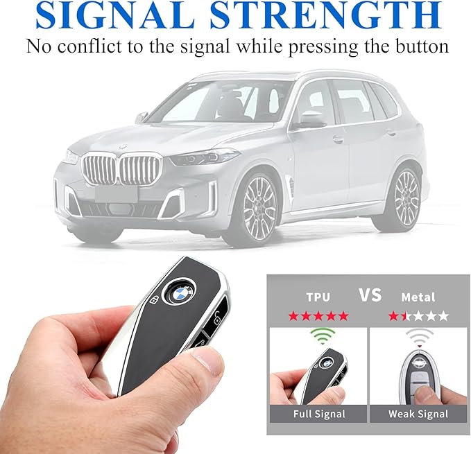 Creativity Advanced soft TPU key Cover Suitable for BMW 2023-2026 New 5 7 Series iX XM IX3 i7 X1 X5 X6 X7 key (Silver)