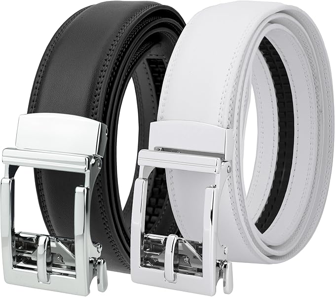 Gelante Ratchet Belt for Men, Mens Belts Leather 1.3'' Adjustable Trim to Fit Dress Belt