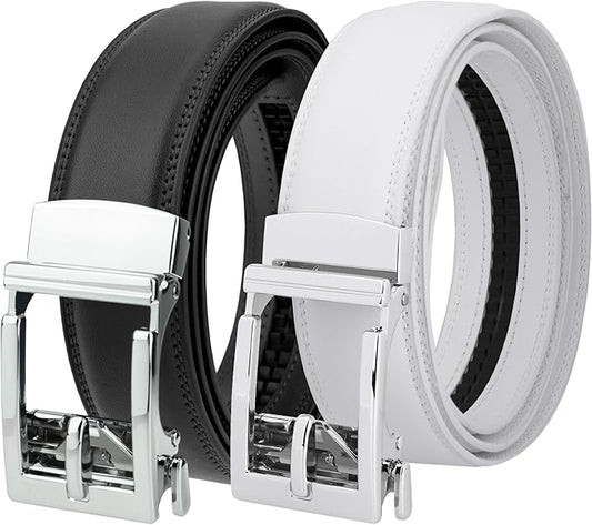 Gelante Ratchet Belt for Men, Mens Belts Leather 1.3'' Adjustable Trim to Fit Dress Belt