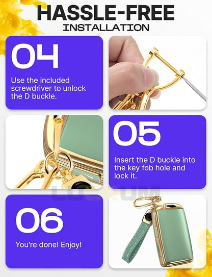 Lucrum Compatible with Mazda Key Fob Cover & Leather Keychain - TPU Case for 3, 6, CX-5 CX-9 CX-30 CX-50 CX-70 (2019-2025)