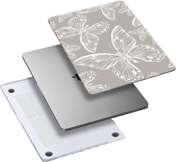 KEROM Compatible with MacBook Pro 13 inch Case 2022-2016 Release M2 M1 A2338 A2289 A2251 A2159 A1989 A1706, Plastic Hard Shell Case & Keyboard Cover, Has Logo Cutout, Butterfly