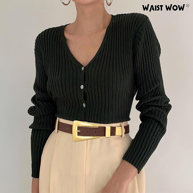Women's Leather Belts for Jeans Pants Fashion Leather Waist Belt Ladies Dress Belts with Gold/Silver Buckle