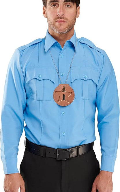 Perfect Fit Shield Wallets Florida Sheriff Five-Point Star Badge Holder 2.7 inches Tall (Cutout PF185) Tan Leather