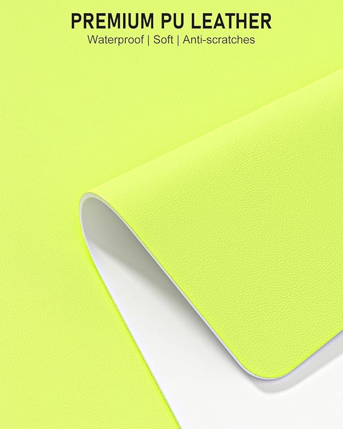 Desk Pad, 30" x 14" PU Leather Non-Slip Desk Mat Large Mouse Pad for Desktop, Waterproof Laptop Computer Writing Mat for Office, Home, Work, Gaming, Kiwi Green