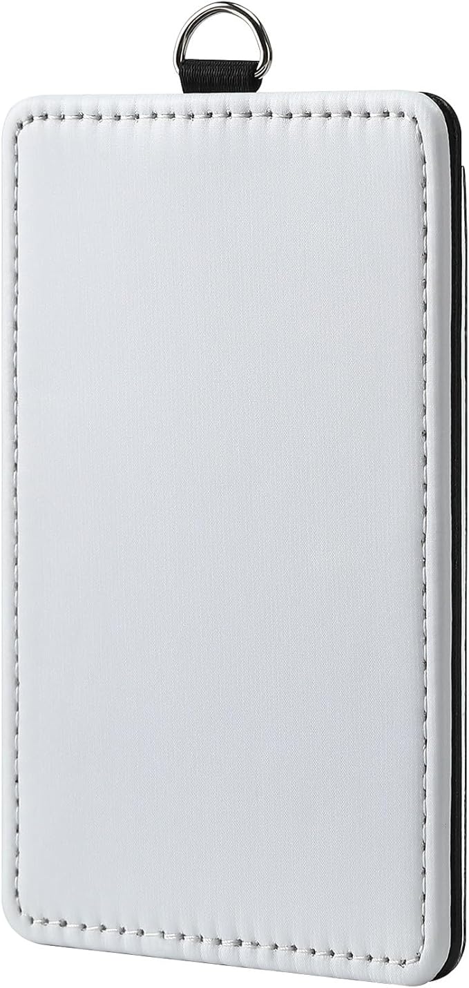 30 Pack Sublimation Blanks Bulk Pu Leather ID Badge Holder Heat Transfer Print Vertical ID Card Holders for Badges Buddy Waterproof Name Tag Holders Blank for Coach Office Employees Students