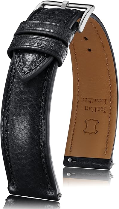 Getalia Italian leather Watch Band Tuscany Natural Vegetable-Tanned Full Grain Leather,14mm 16mm 18mm 19mm 20mm 21mm 22mm Quick Release Replacement Watch Straps for Men and Women Thick and Soft