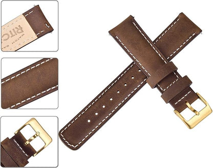 Ritche Christmas Gift Quick Release Leather Watch Bands Genuine Watch Straps for Men Women Top Grain Leather Watch Strap, White Elephant Gifts, Stocking Stuffers for Men, Father's Day gifts