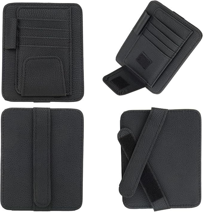 AC4 Compact Sun Visor Organizer for Car – Slim Design with Built-In Pen Holder + FREE Pen, Card & Sunglasses Storage, Universal Fit for Cars, Trucks & SUVs