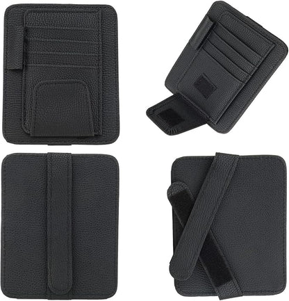 AC4 Compact Sun Visor Organizer for Car – Slim Design with Built-In Pen Holder + FREE Pen, Card & Sunglasses Storage, Universal Fit for Cars, Trucks & SUVs
