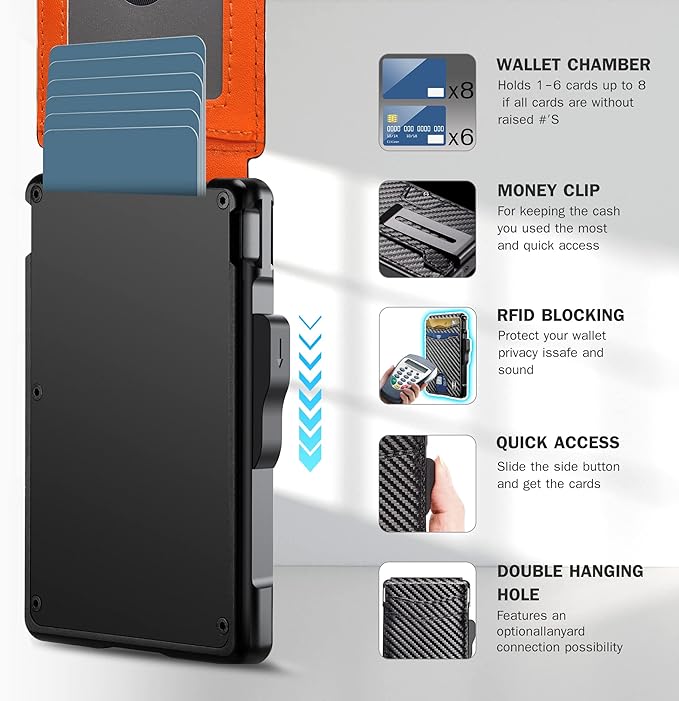umoven Wallet for Men - with Money Clip Slim Leather Slots Credit Card Holder RFID Blocking Bifold Minimalist Wallet | with Money Clip, Slim, Slots, Credit Card Holder, RFID Blocking, Bifold