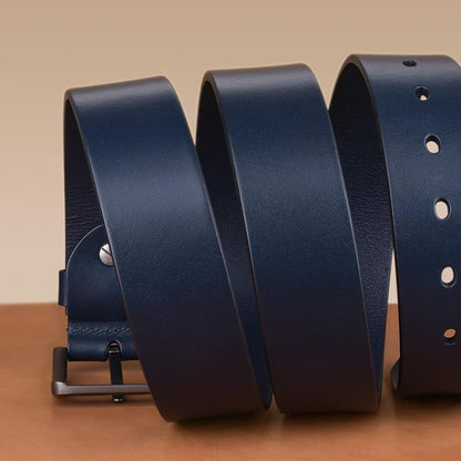 Buffway Men’s Full Grain Leather Belt – Solid One-Piece Leather, 1.5” Wide for Jeans & Business Casual, Gift Box Included