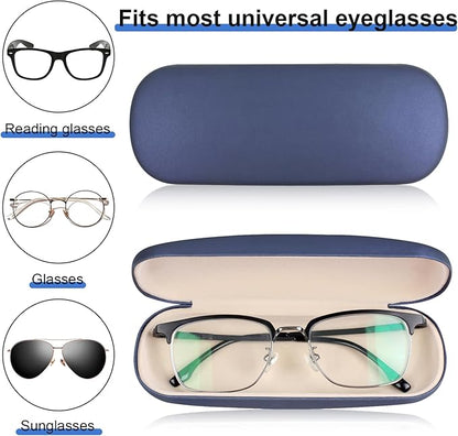 Joyberg Glasses Case, 2 Pack Eyeglass Case with Cleaning Cloth, Glasses Case Hard Shell Fits Most Glasses
