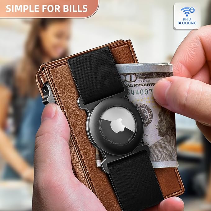 BULLIANT Men Wallet Gift Boxed,Slim Front Pocket Wallet Money Clip Card Holder 3.8"x2.7",Pop-up Access