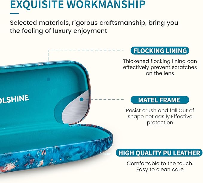 molshine Hard Shell Sunglasses Case, Classic Large Glasses Case for Women Men, Sunglass Eyeglasses