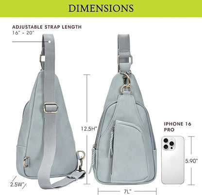 MMS Brands Antik Kraft Tasha Crossbody Sling | Vegan Leather Crossbody Bag for Women with 16-20" Strap | Sling Bags for Women