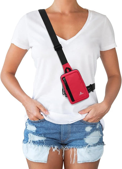 Peicees Small Crossbody Bag for Men Women Mini Sling Bag Travel Running Phone Daypack Cross Body Shoulder Bags with Keyholder