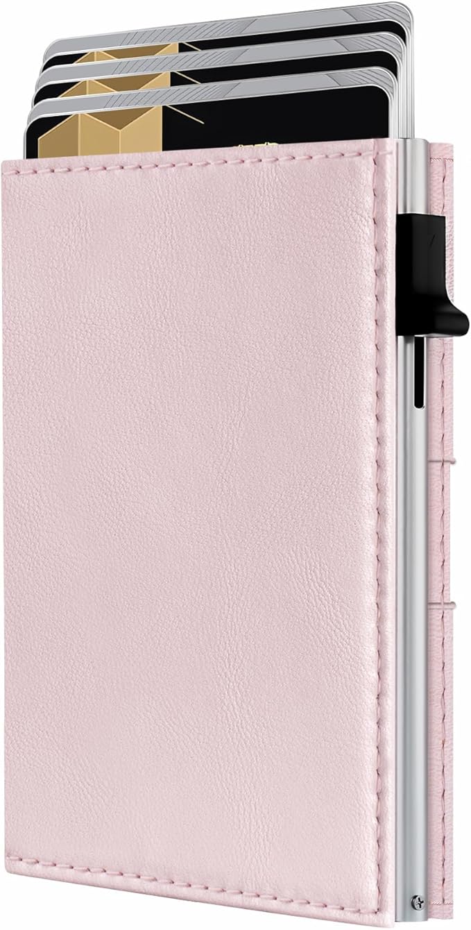 QLD RFID Wallet Women - Small Slim Trifold Wallet Anti-Theft Pop up Card Holder, Minimalist, Ultra Thin, Front Pocket, Premium Leather, 9-11 Cards Capacity | ID Window | Cash Slot
