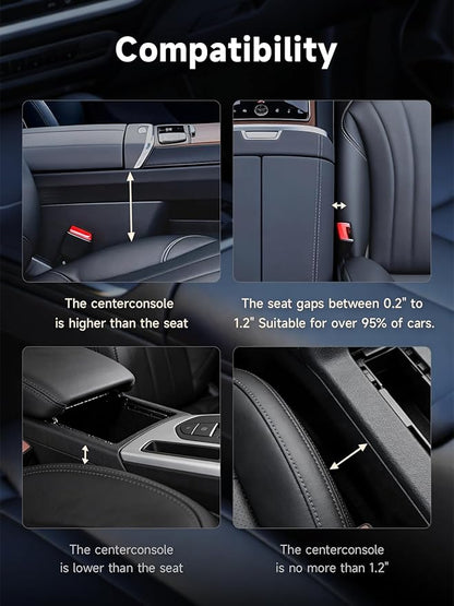 Elecshion Car Seat Gap Filler Organizer with 69W Retractable Car Charger, 2 USB Ports and 2 Charging Cable Car Seat Organizer, Seat Gap Storage Box for Sedans SUV Truck, Car Interior Accessories