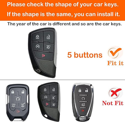 for Chevrolet Key fob Cover TPU Protective Key case,Compatible with 2023 2024 2025 GMC Silverado 1500 Sierra,2500HD 3500HD, Silicone ect Remote Smart Key(Silver Purple)