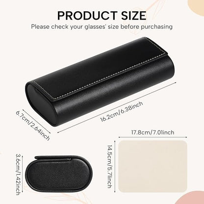Sightor Glasses Case, 2 Pcs Eyeglasses Case Hard Shell Travel Sunglasses Case Reading Hard Glasses Cases for Women Men