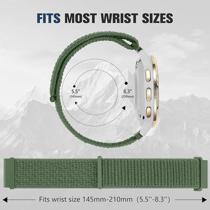 18mm 20mm 22mm Hook and Loop Watch Band Compatible with Garmin Vivoactive 5/ Vivoactive 6/ Vivoactive 3, Soft Nylon Breathable Sport Strap for Venu 2S/ Venu3S/ Forerunner 265s,Venu 3/ Venu 2 Men Women