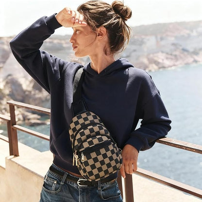 BOSTANTEN Small Sling Bag for Women Leather Crossbody Bags Fanny Pack Chest Bag for Travel
