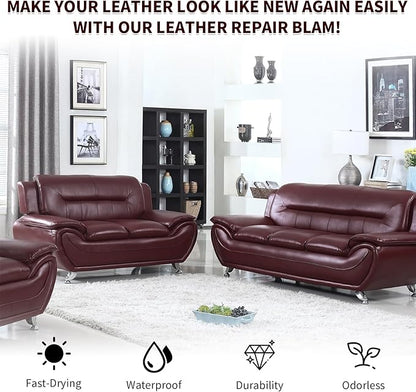 Maroon Leather Recoloring Balm with 100ml Mink Oil,Leather Couch Scratch Remover,Leather Repair kit for Vinyl Furniture and Car Interior,Leather Dye Paint,Mink Oil for Leather