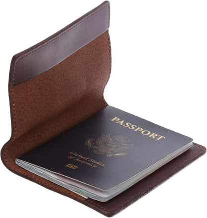 100% Soft Leather Passport Cover - Plain Leather Holder Slim Sleeve Case
