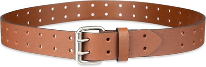 Dickies Men's Double Prong Leather Work Belt – Fully Adjustable, Regular & Big and Tall Sizes