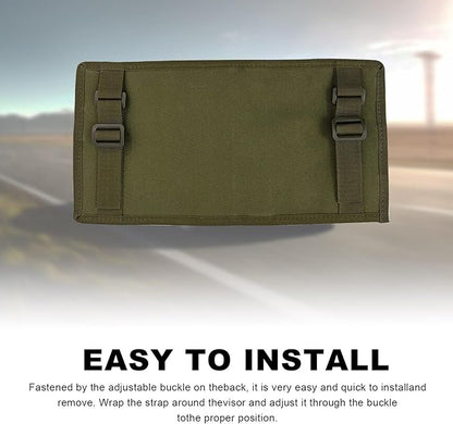povtii Car Sun Visor Organizer, Tactical Nylon Vehicle Visor Panel Storage Holder Pouch Bag, Molle Multifunctional Sunshade Pocket for Pen Card Sunglasses, Car Accessories (Green)