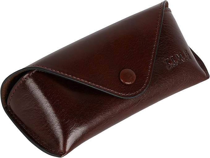 Time Resistance Leather Glasses Case - Hard Shell Leather Eyewear Holder – Sunglasses Case Handmade in Italy